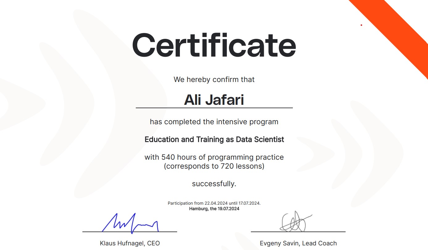 Machine Learning certificate project